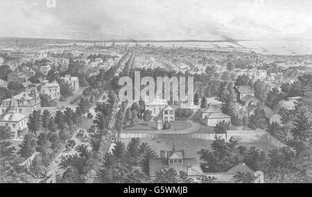 NEW YORK: Ein Blick auf die Stadt Buffalo, antique print 1874 Stockfoto