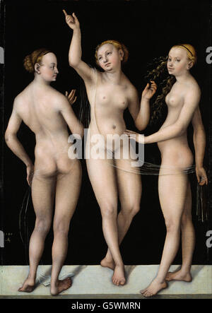 Lucas Cranach der ältere - die drei Grazien- Stockfoto