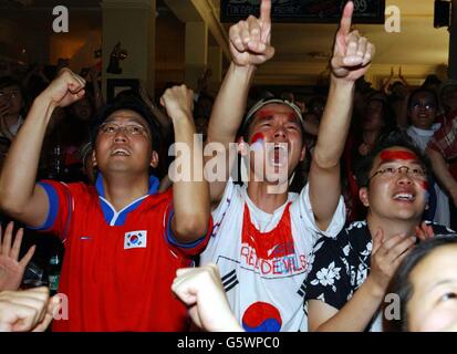 WM-Südkorea Fans feiern Stockfoto