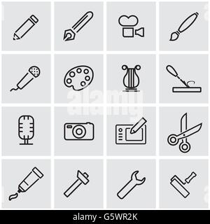 Vektor-Linie-Kunst-Tool-Icon-set Stock Vektor