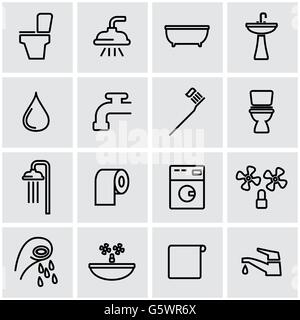 Vektor-Linie-Bad-Icon-set Stock Vektor