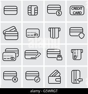 Vektor-Linie-Kreditkarte-Icon-set Stock Vektor