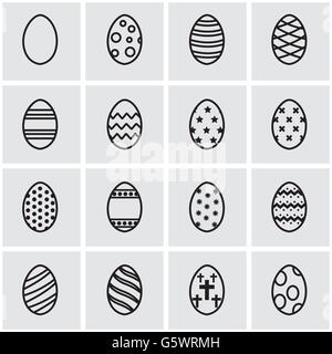 Vektor-Linie Ostern Symbolsatz Stock Vektor