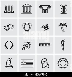 Vektor-Linie-Griechenland-Icon-set Stock Vektor
