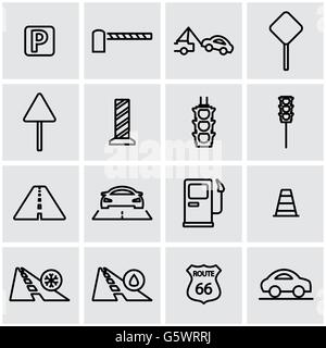 Vektor-Linie-Straße-Icon-set Stock Vektor