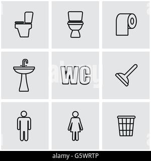 Vektor-Linie-Toilette-Icon-set Stock Vektor
