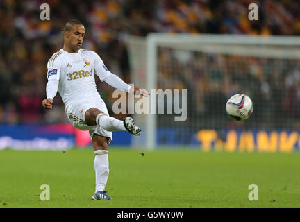 Fußball - Capital One Cup - Finale - Bradford City / Swansea City - Wembley Stadium. Wayne Routledge, Swansea City Stockfoto