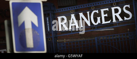 Fußball - Ibrox Allgemeine Ansichten. Gesamtansicht des Ibrox Stadions in Glasgow. Stockfoto