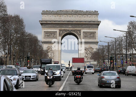 Paris Travel Stock. Ein allgemeiner Blick auf den Triumphbogen Stockfoto