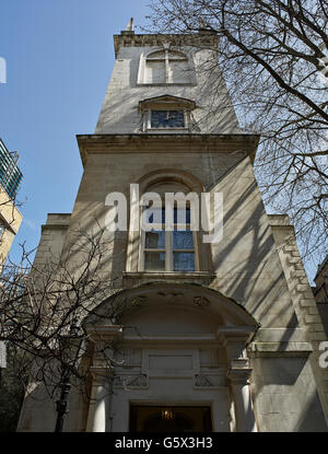 St. Olave, alte Judentum, Kirche in der City of London; nach dem Großbrand von 1666, Chrisopher Wren wieder aufgebaut. Der Turm Stockfoto