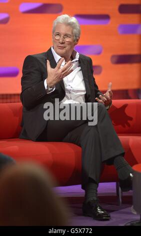 Graham Norton Show - London. Richard Gere während der Dreharbeiten zur Graham Norton Show in den London Studios. Stockfoto