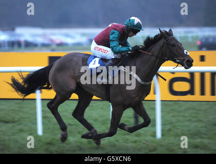 Oscar Rock von Noel Fehily gewinnt den Betfair Commits &pound;40 Millionen für British Racing Bumper während des Betfair Super Saturday auf der Newbury Racecourse, Newbury. Stockfoto