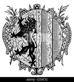 Heraldik, Wappen, Deutschland, Stadtwappen, Leipzig, Holzstich, 1892, Zusatz-Rechte-Clearenzen-nicht vorhanden Stockfoto