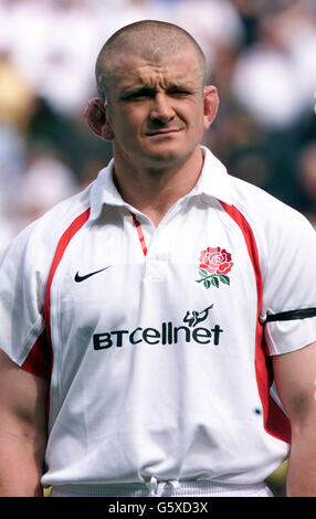 Italien gegen England - Rowntree. Graham Rowntree aus England beim Lloyds TSB Six Nations Rugby-Spiel zwischen Italien und England in Rom. Stockfoto