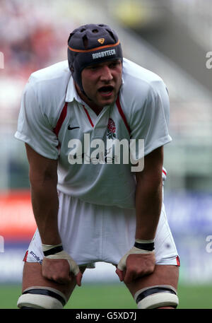 Italien gegen England - Kay. Ben Kay aus England beim Lloyds TSB Six Nations Rugby-Spiel zwischen Italien und England in Rom. Stockfoto