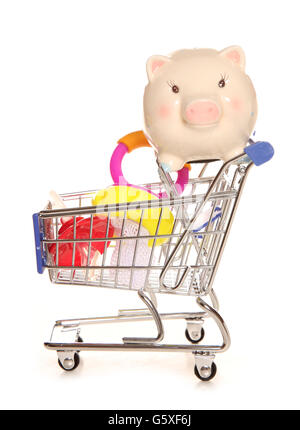 Sparen Geld auf Ihr Baby shopping Ausschnitt Stockfoto