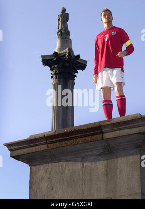 Beckham Waxwork - Trafalgar Stockfoto