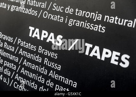 Tapas-Restaurant in Passeig de Gracia, Avenue, Barcelona, Spanien Stockfoto