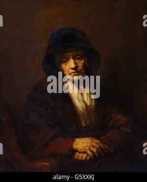 Bildnis einer alten Frau, Rembrandt, 1654, State Hermitage Museum, Sankt Petersburg, Russland Stockfoto