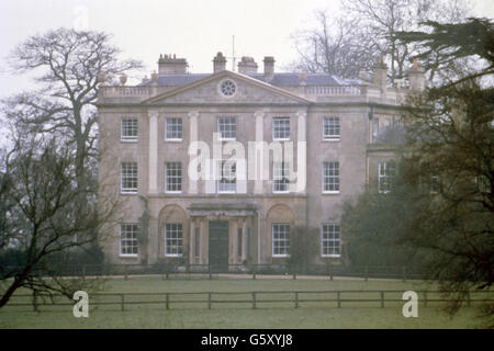 Highgrove House, in der Nähe von Tetbury in Gloucestershire, einem georgianischen Herrenhaus mit 10 Schlafzimmern, in dem sich der Prinz und die Prinzessin von Wales befinden. Stockfoto