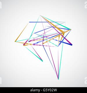 Bunte Linien Formen abstrakt isoliert auf weißem Hintergrund-Vektor-illustration Stock Vektor