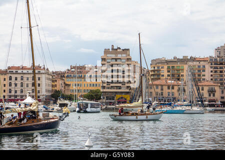 Les Voiles du Vieux-Port Stockfoto