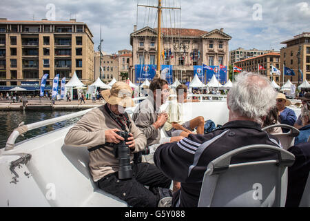 Les Voiles du Vieux-Port Stockfoto