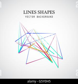 Bunte Linien Formen abstrakt isoliert auf weißem Hintergrund-Vektor-illustration Stock Vektor