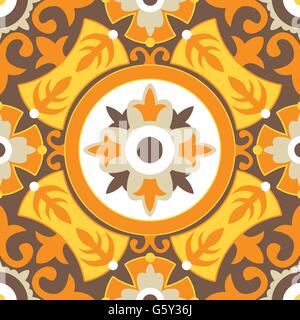 Vektor Hintergrund orange Floral Seamless Pattern Stock Vektor