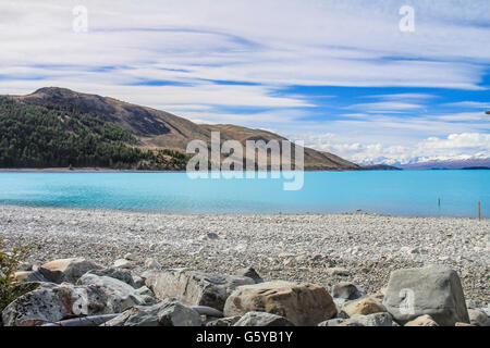 Schöner Blick auf Lake Tekapo in Neuseeland Südinsel Stockfoto