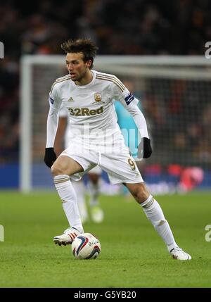 Fußball - Capital One Cup - Finale - Bradford City / Swansea City - Wembley Stadium. Miguel Michu, Swansea City Stockfoto