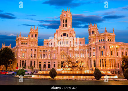 Der Palacio de Comunicaciones am Plaza de Cibeles in Madrid, Madrid Stockfoto