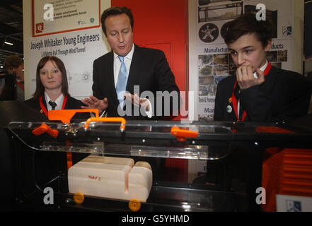 David Cameron Besuch der Big Bang Fair Stockfoto