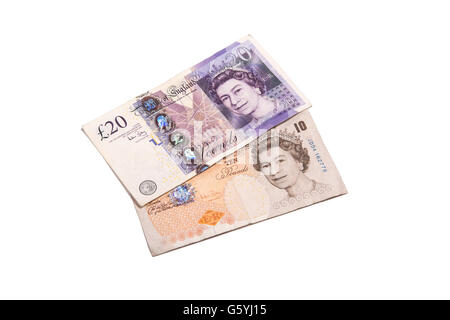 Eine Nahaufnahme der Sterling-Währung Stockfoto