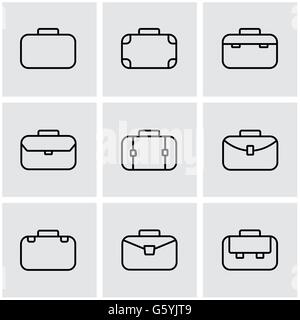 Vektor-Linie-Aktenkoffer-Icon-set Stock Vektor