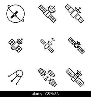 Vektor-Orbit Satelliten Icons set Stock Vektor