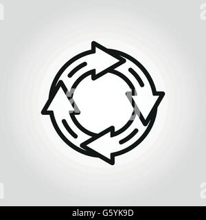 Vektor-Linie-Pfeil-Kreis-Symbol Stock Vektor