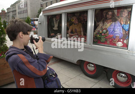 Kunstwerk in Dublin-"Diner" Stockfoto