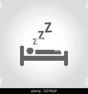 Schwarz schlafen Vektor Icon. Stock Vektor