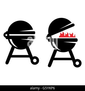 Grill BBQ Vektor-Illustration-Symbol. Barbecue-grill Stock Vektor
