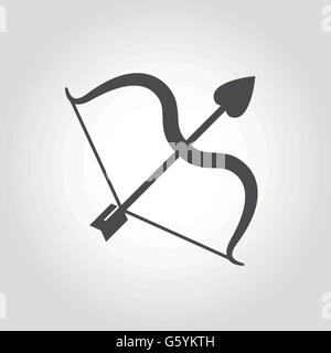 Vektor schwarzen Amor Bogen icon Stock Vektor