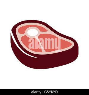 Vektor-flache Steak-Symbol auf weißem Hintergrund Stock Vektor