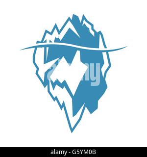 Vektor-blaue Eisberg-Symbol auf weißem Hintergrund Stock Vektor