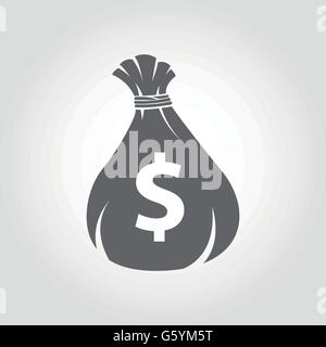Vektor grauen Geld Tasche icon Stock Vektor