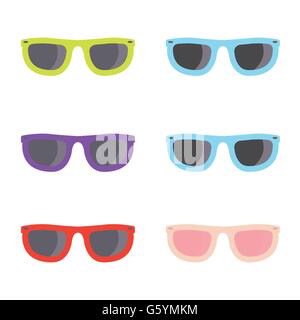 Vektor-Farbe Sonnenbrille Icons set Stock Vektor