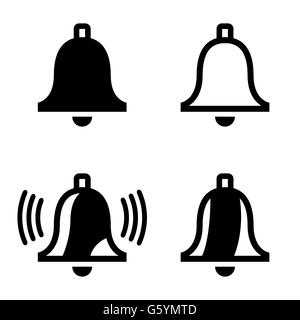 Vektor schwarze Glocke Icons set Stock Vektor