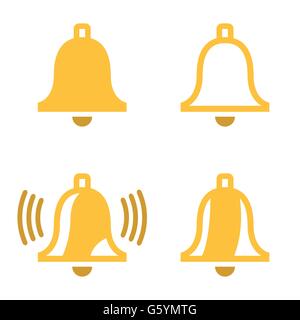 Vektor gelbe Glocke Icons set Stock Vektor