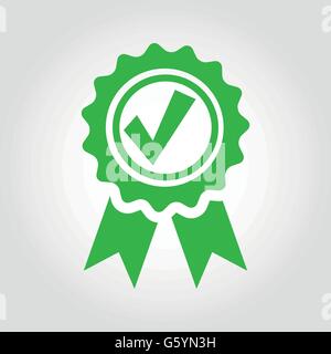 Vektor-grüne anerkanntes Zertifikat-Symbol Stock Vektor