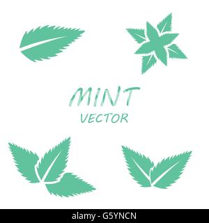 Vektor-flache Minze Icons set Stock Vektor