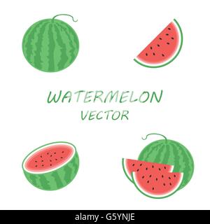Vektor-flache Wassermelone Icons set Stock Vektor